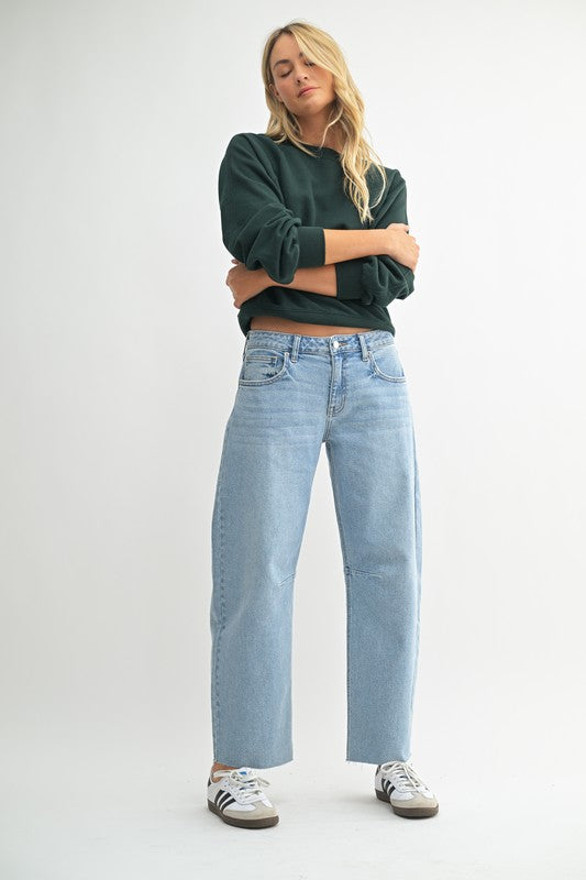 JUST BLACK DENIM Women's Jeans Just Black Denim Mid Rise Barrel Jean