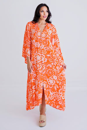 KARLIE CLOTHES Women's Dresses 252 BUTTON KAFTAN
