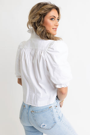 KARLIE CLOTHES Women's Top Karlie Poplin Ruffle Sleeve Top