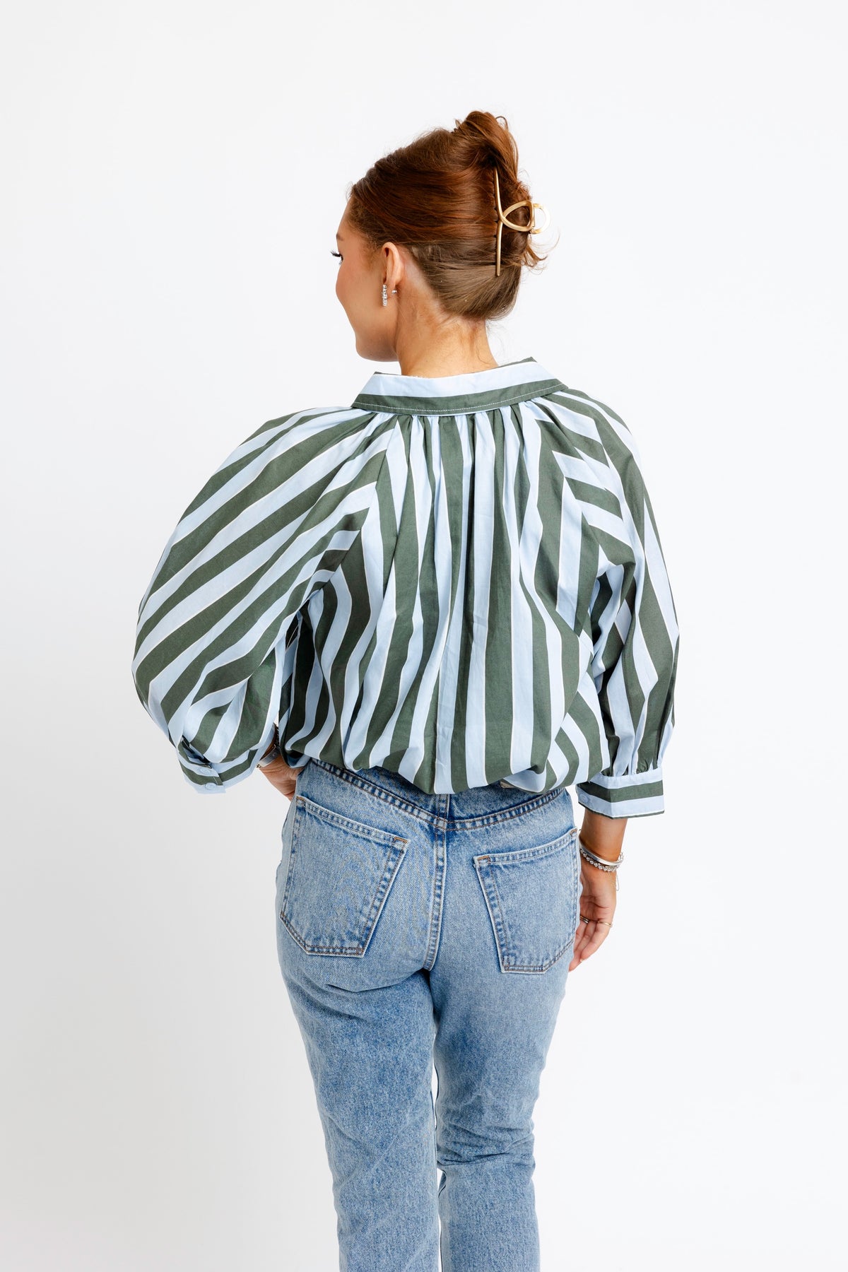 KARLIE CLOTHES Women's Top Karlie Stripe Collar Top