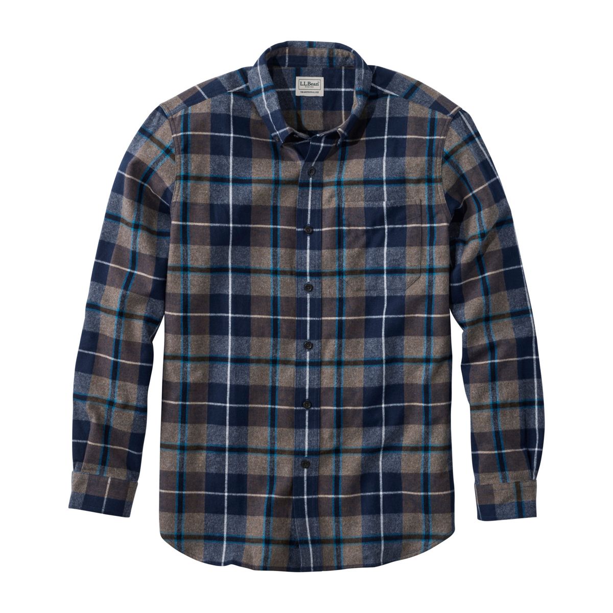 L.L.Bean Men's Sport Shirt BLUE DOUGLAS MUTED / S L.L.Bean Men's Scotch Plaid Flannel Shirt, Traditional Fit 22806157284