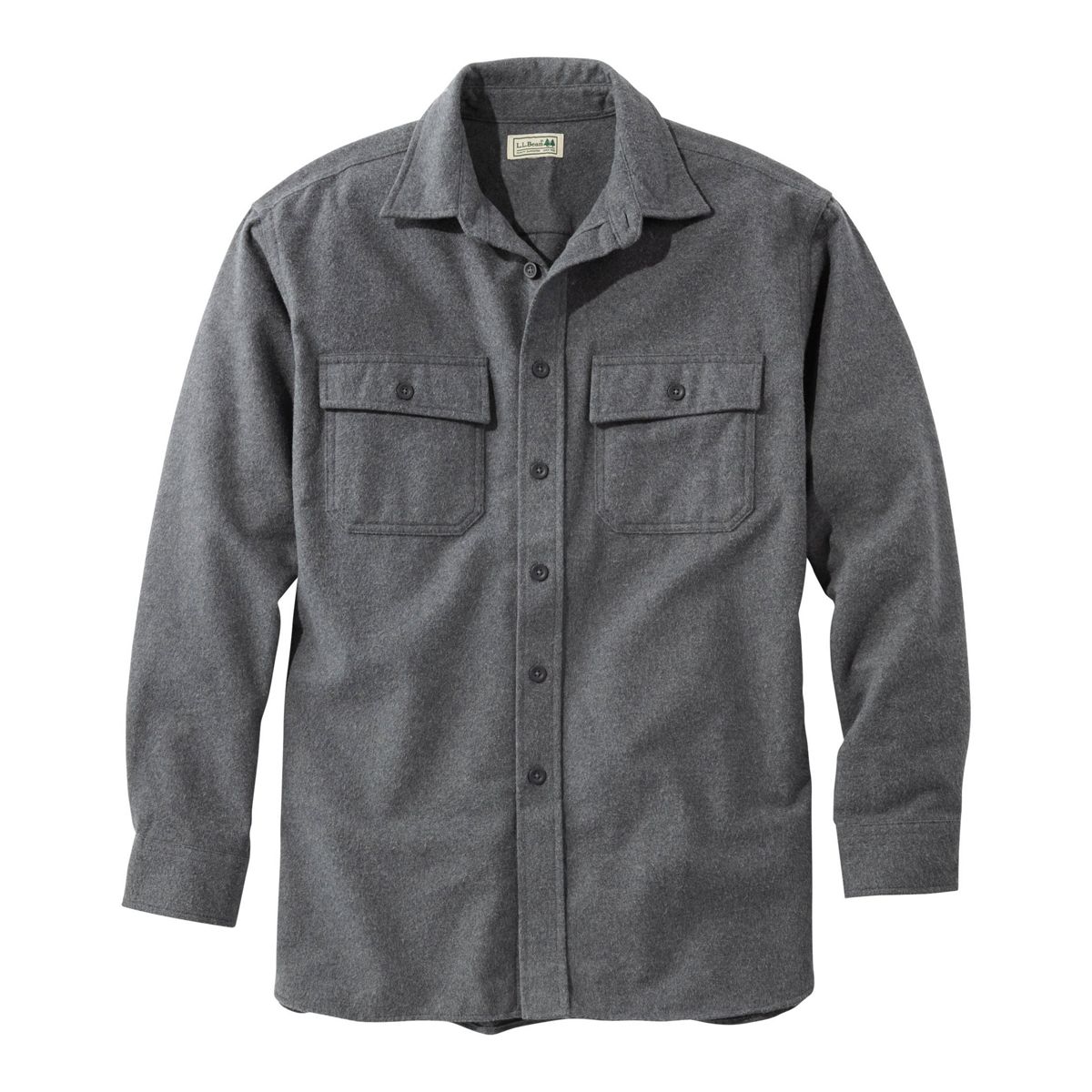 L.L.Bean Men's Sport Shirt CHARCOAL GRAY HEATHER / S L.L.Bean Men's Chamois Shirt, Traditional Fit 1879236986