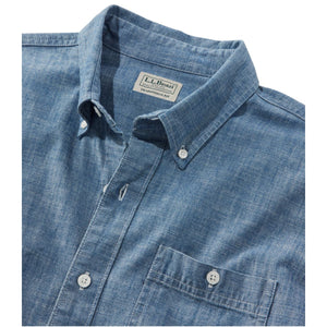 L.L.Bean Men's Sport Shirt L.L.Bean Men's Comfort Stretch® Chambray Shirt, Traditional Untucked Fit, Long-Sleeve