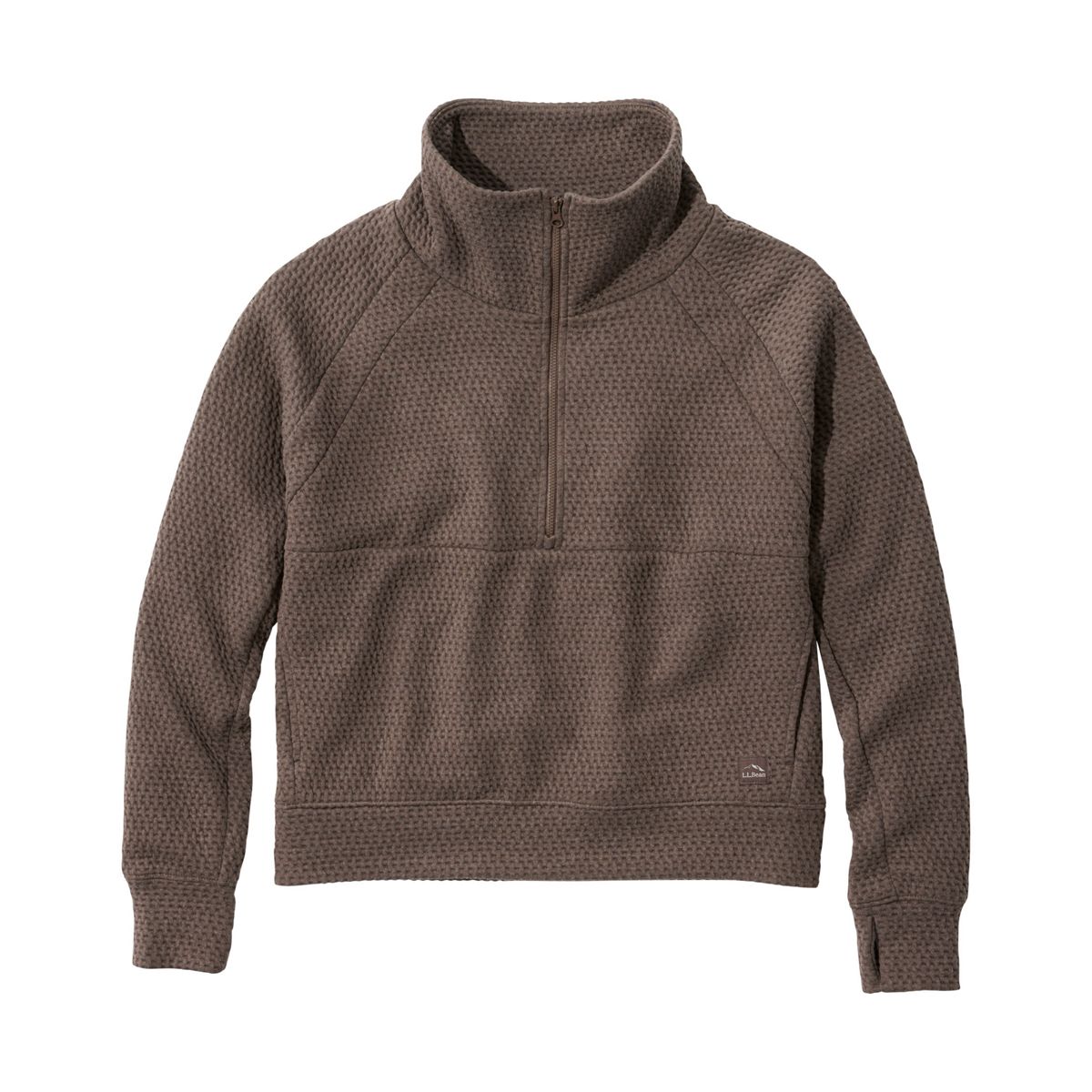 L.L.Bean Women's Sweaters DARK CINDER / XS L.L.Bean Women's Ridgeknit Half-Zip Pullover, Oversized 523268DC