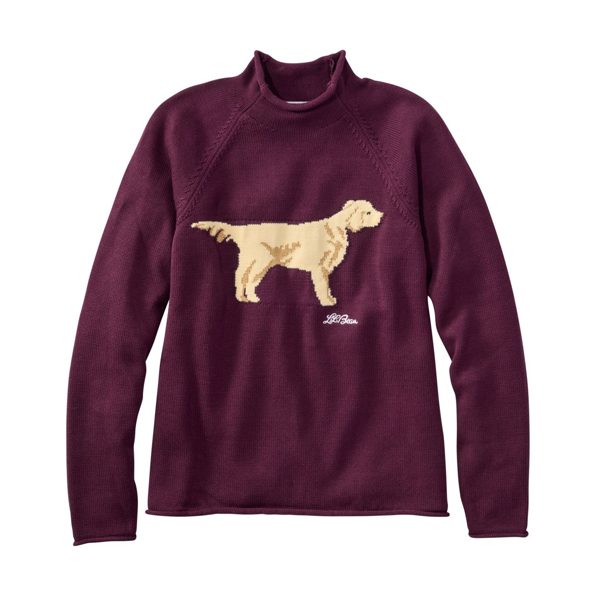 L.L.Bean Women's Sweaters FIG / XS L.L.Bean Women's The Original Double L® Sweater, Novelty Rollneck 528422
