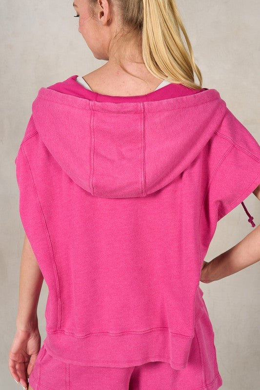 LABIZ Women's Top Half Zip-Up Sleeveless Hoodie || David's Clothing