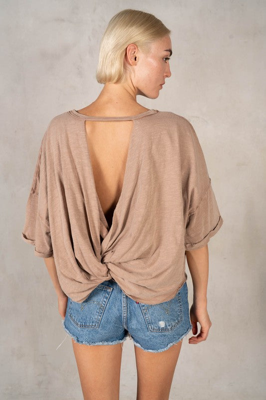 LABIZ Women's Top SS Cotton Slub Twist Tee || David's Clothing