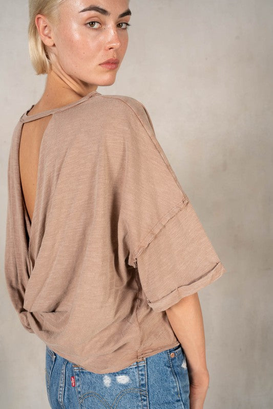 LABIZ Women's Top SS Cotton Slub Twist Tee || David's Clothing