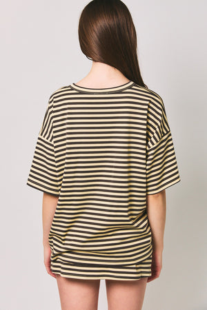 LELIS COLLECTION Short Sleeve Round Neck Oversized Stripe T-shirt