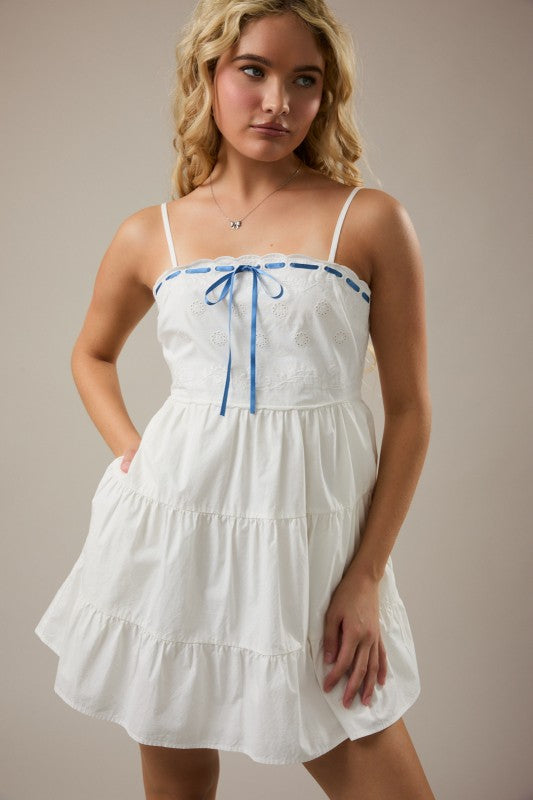 LELIS COLLECTION Women's Dresses Scalloped Square Neckline Mini Dress