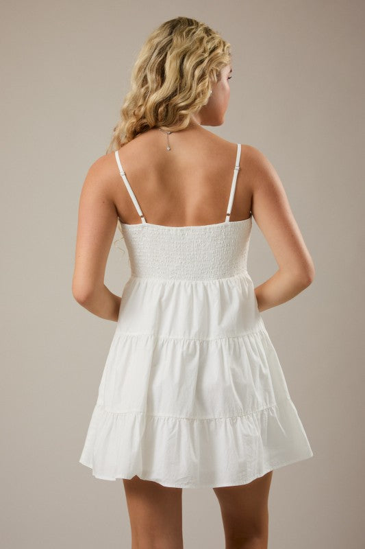 LELIS COLLECTION Women's Dresses Scalloped Square Neckline Mini Dress