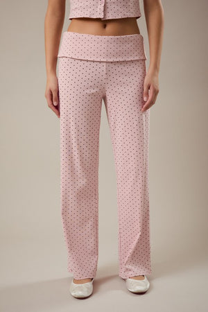 LELIS COLLECTION Women's Pants Low Waist Foldover Pants