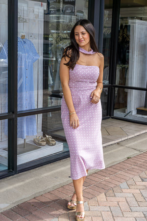 LELIS COLLECTION Women's Skirts Polka Dot Mid Rise Maxi Skirt