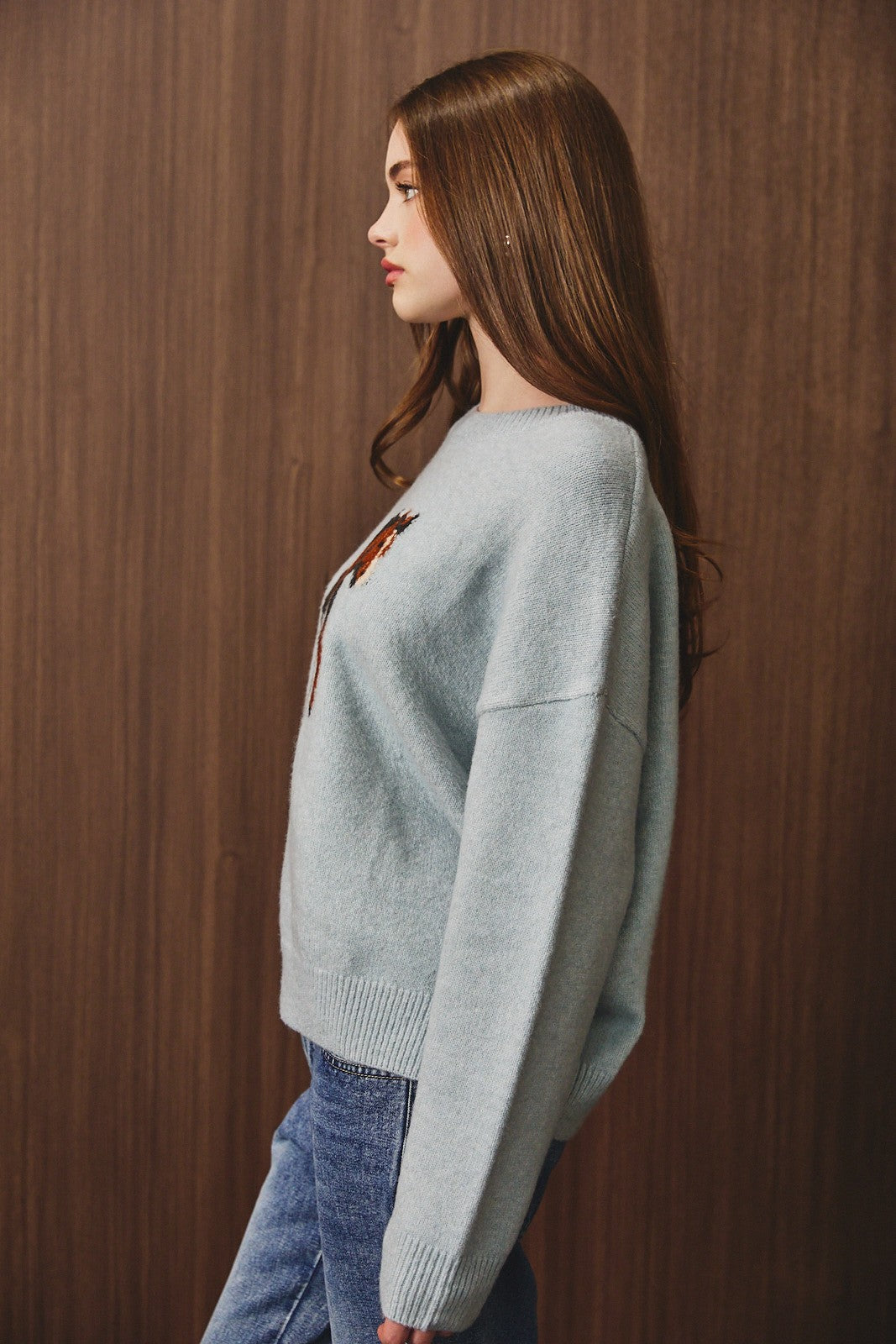 LELIS COLLECTION Women's Sweaters Horse Long Sleeve Crew Neck Sweater