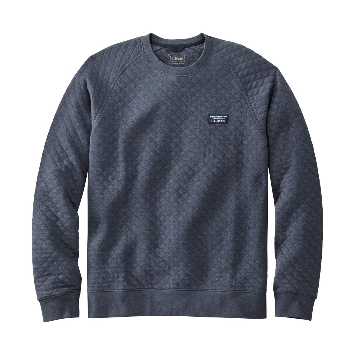 LL Bean 9-Men's Knit Shirts INDIGO HEATHER / S L.L.Bean Men's Quilted Sweatshirt, Crewneck 5106441705