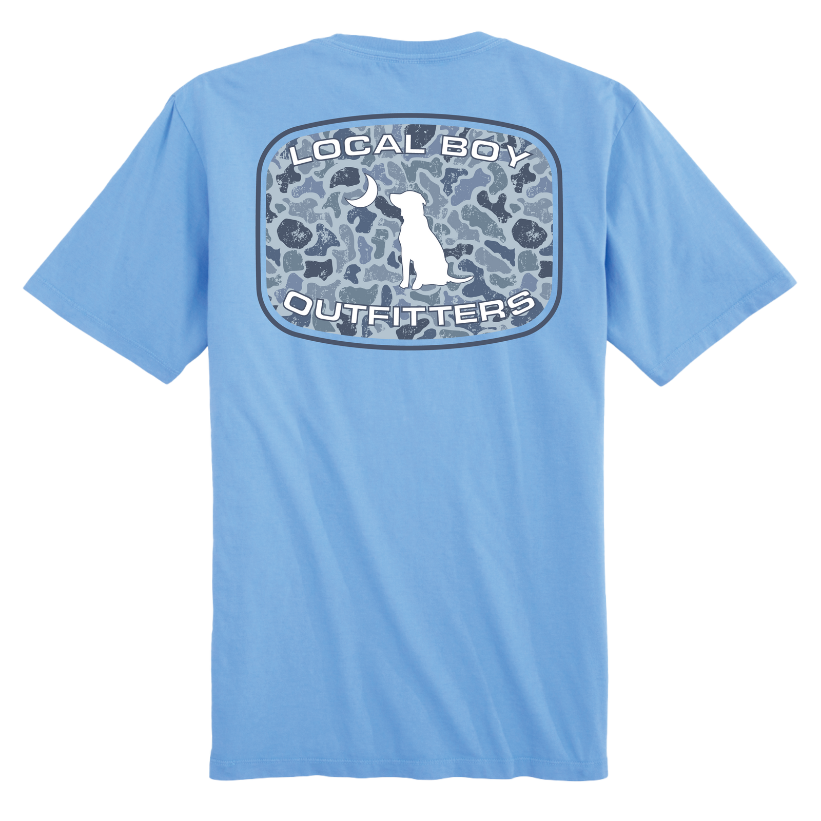 LOCAL BOY OUTFITTERS Kid's Tees WASHED DENIM / XS Local Boy Youth Distressed LCF Cobalt Patch T-Shirt L0000209WDM