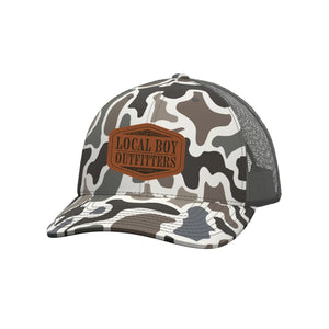 LOCAL BOY OUTFITTERS Men's Hats LOCALFLAGE / OS Local Boy Men's Topo Leather Trucker Hat L3000373LCF