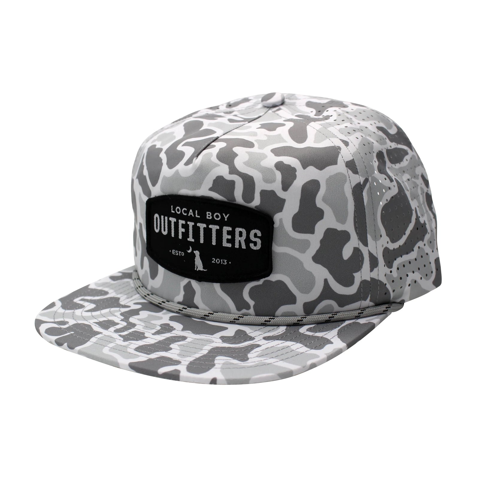 LOCAL BOY OUTFITTERS Men's Hats WHITE LOCALFLAGE / OS Local Boy Men's Perforated Flat Brim Hat L3000248WLCF