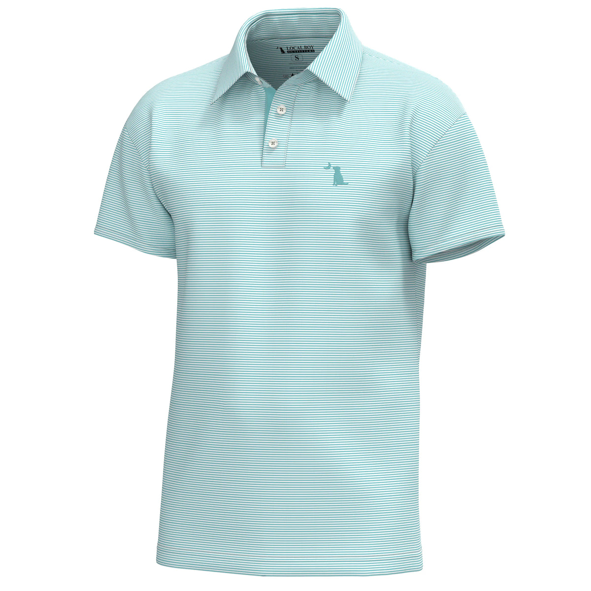 LOCAL BOY OUTFITTERS Men's Polo AQUA/WHITE / S Local Boy Men's Palms Polo L1200021AQW