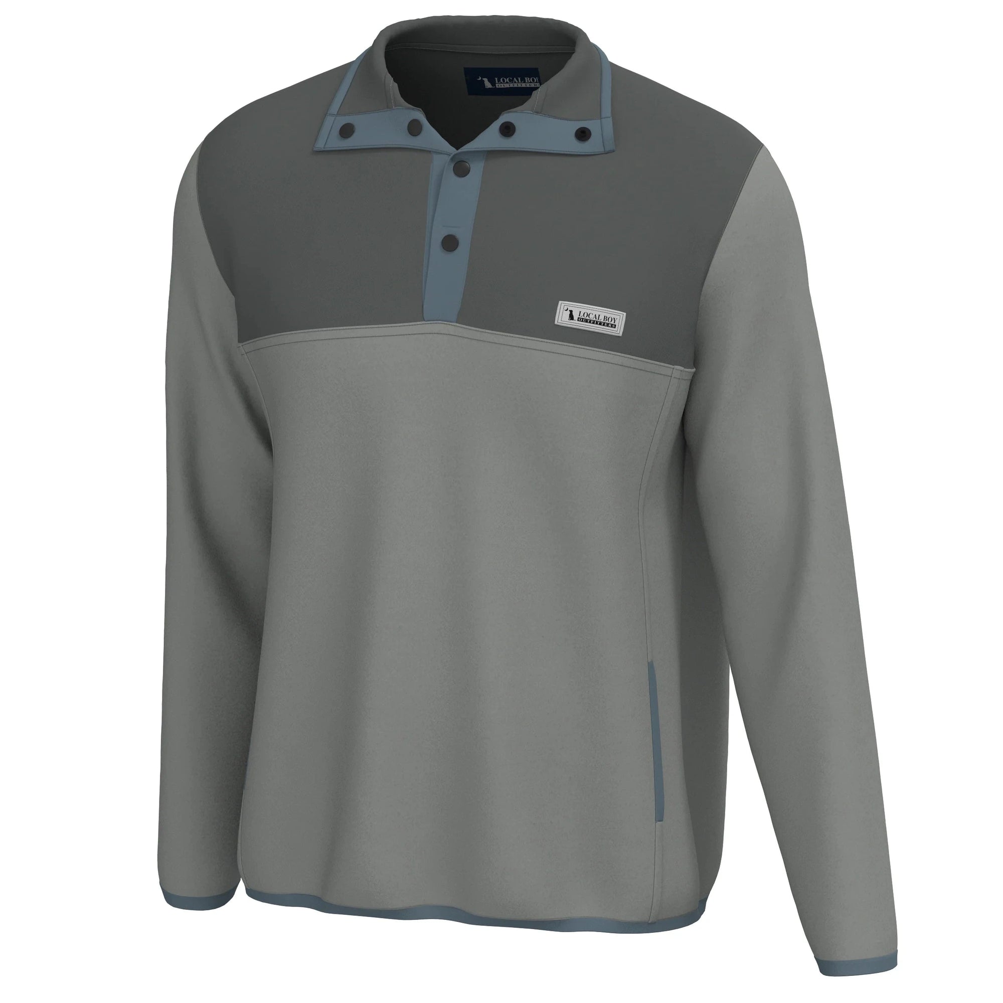 LOCAL BOY OUTFITTERS Men's Pullovers GRAY/LIGHT GRAY / S Local Boy Men's Quarter Snap Pullover L1300034GLG