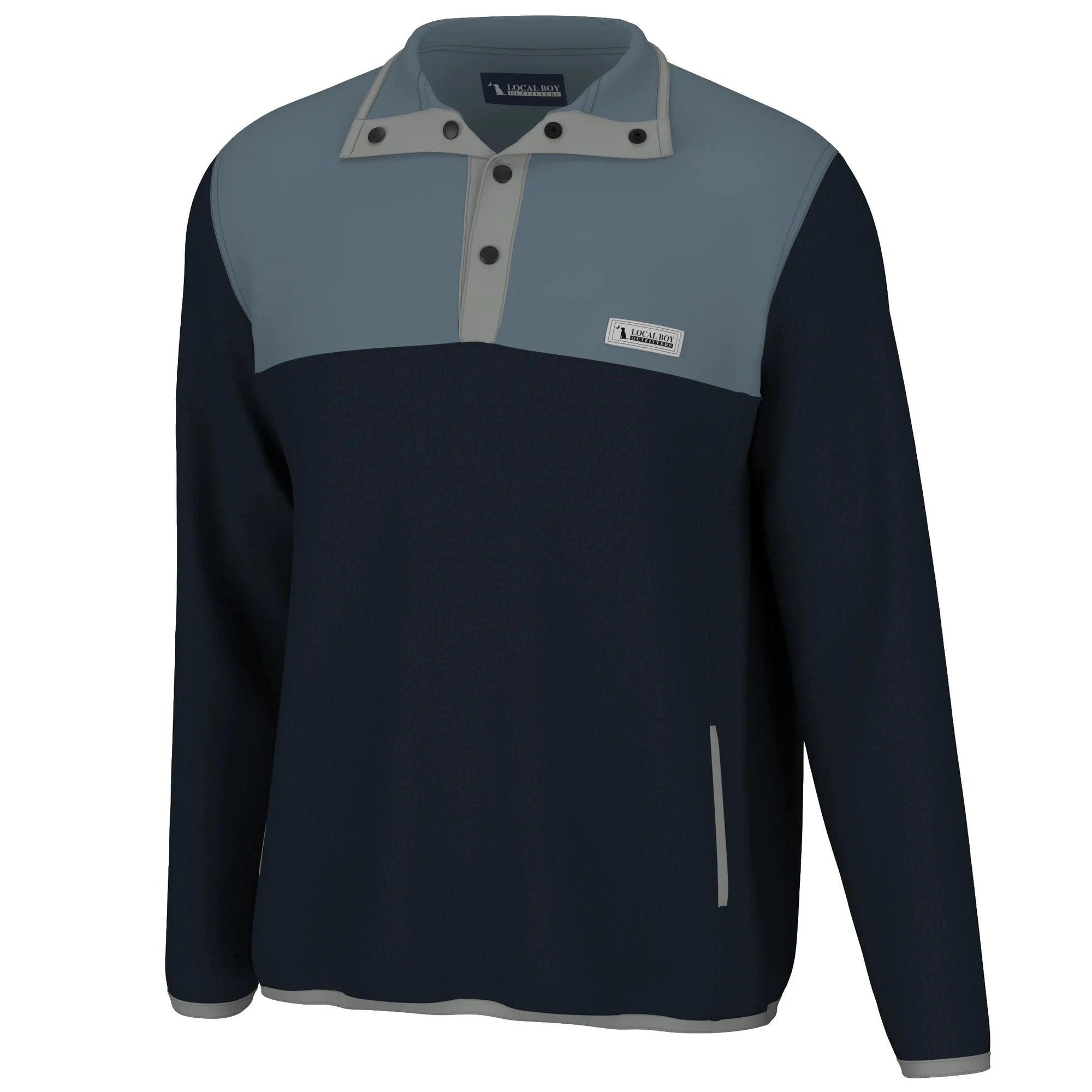 LOCAL BOY OUTFITTERS Men's Pullovers GRAY/LIGHT GRAY / S Local Boy Men's Quarter Snap Pullover L1300034GLG