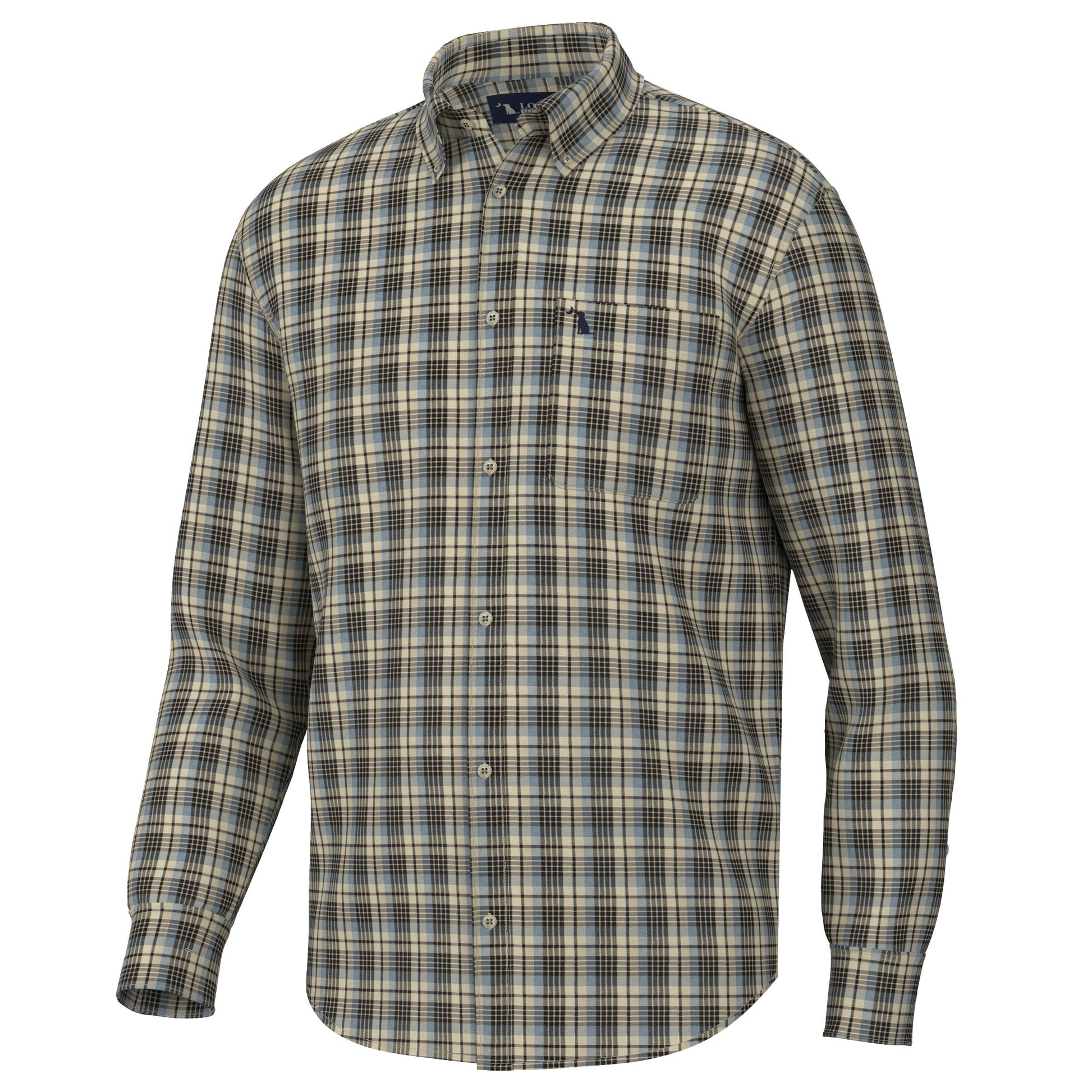 LOCAL BOY OUTFITTERS Men's Sport Shirt SLATE/BEIGE/MOCHA / S Local Boy Men's Grange Dress Shirt L1500051SBM