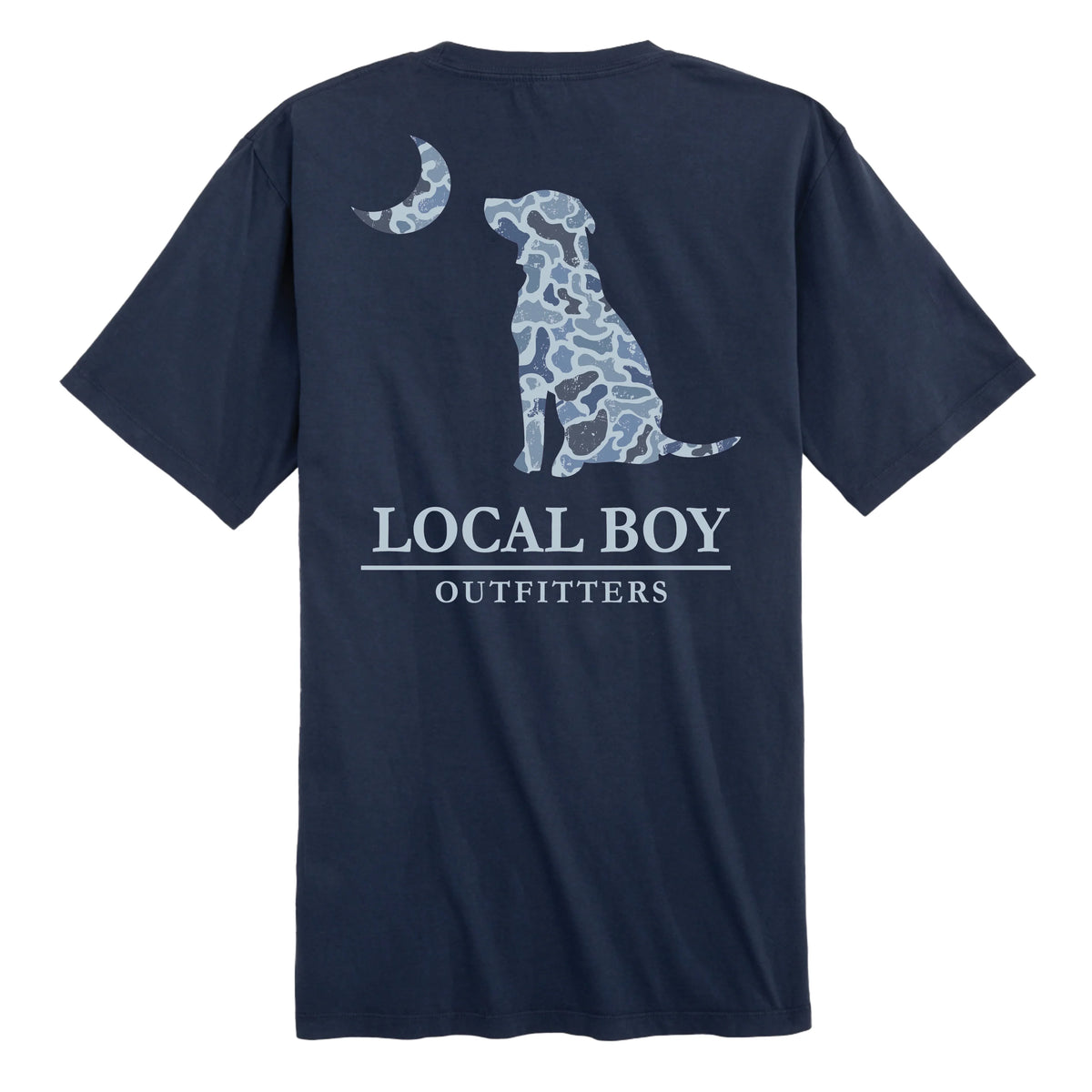 LOCAL BOY OUTFITTERS Men's Tees Local Boy Distressed LCF Cobalt Dog & Moon T-Shirt