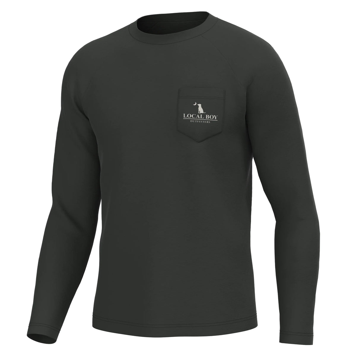 LOCAL BOY OUTFITTERS Men's Tees Local Boy High Badge OD Long Sleeve Heather Performance Shirt