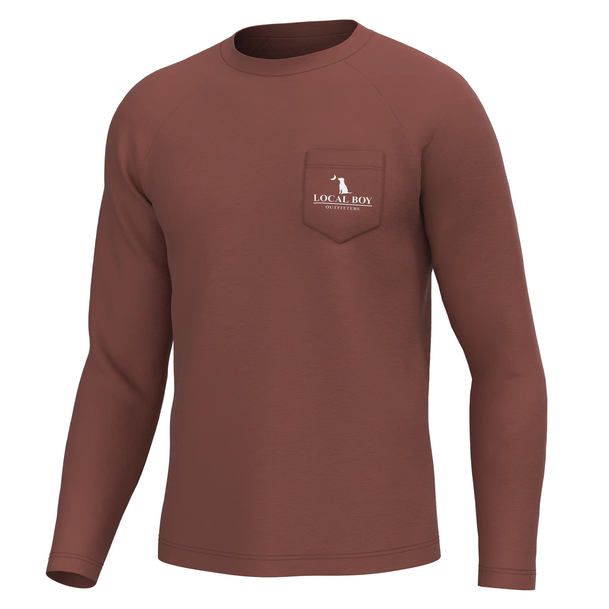 LOCAL BOY OUTFITTERS Men's Tees Local Boy High Badge OD Long Sleeve Heather Performance Shirt