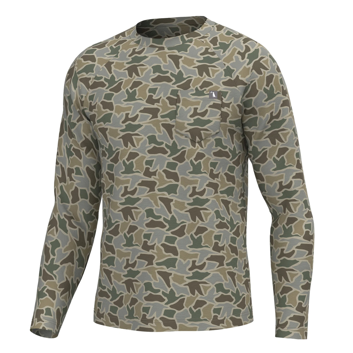 LOCAL BOY OUTFITTERS Men's Tees SAND DUCK CAMO / S Local Boy Long Sleeve Heather Performance Shirt L1400083SDC
