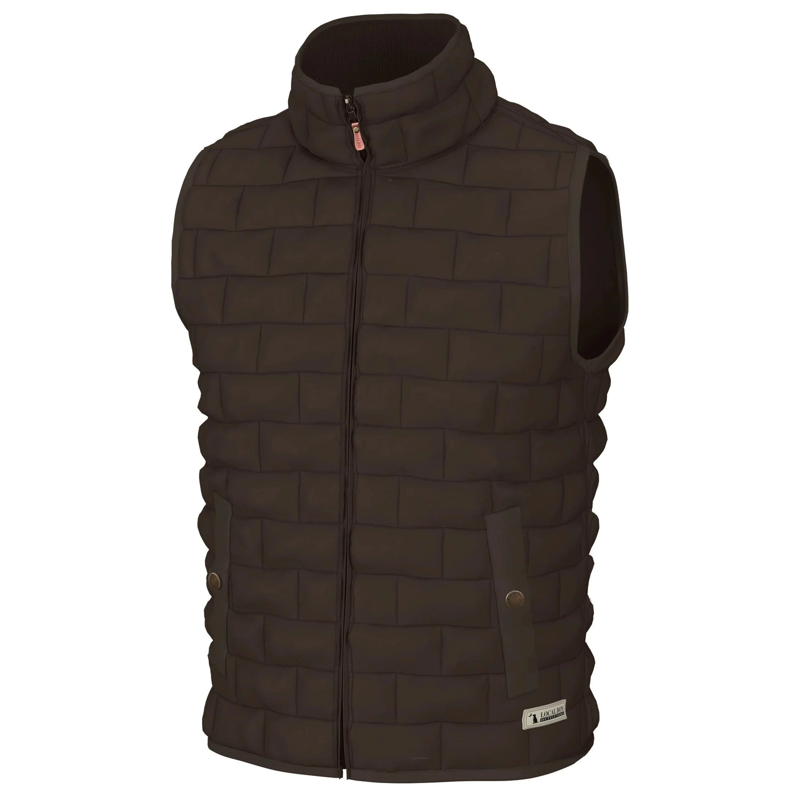 LOCAL BOY OUTFITTERS Mens Jackets COFFEE / S Local Boy Men's Brick Quilted Vest L1300042COF