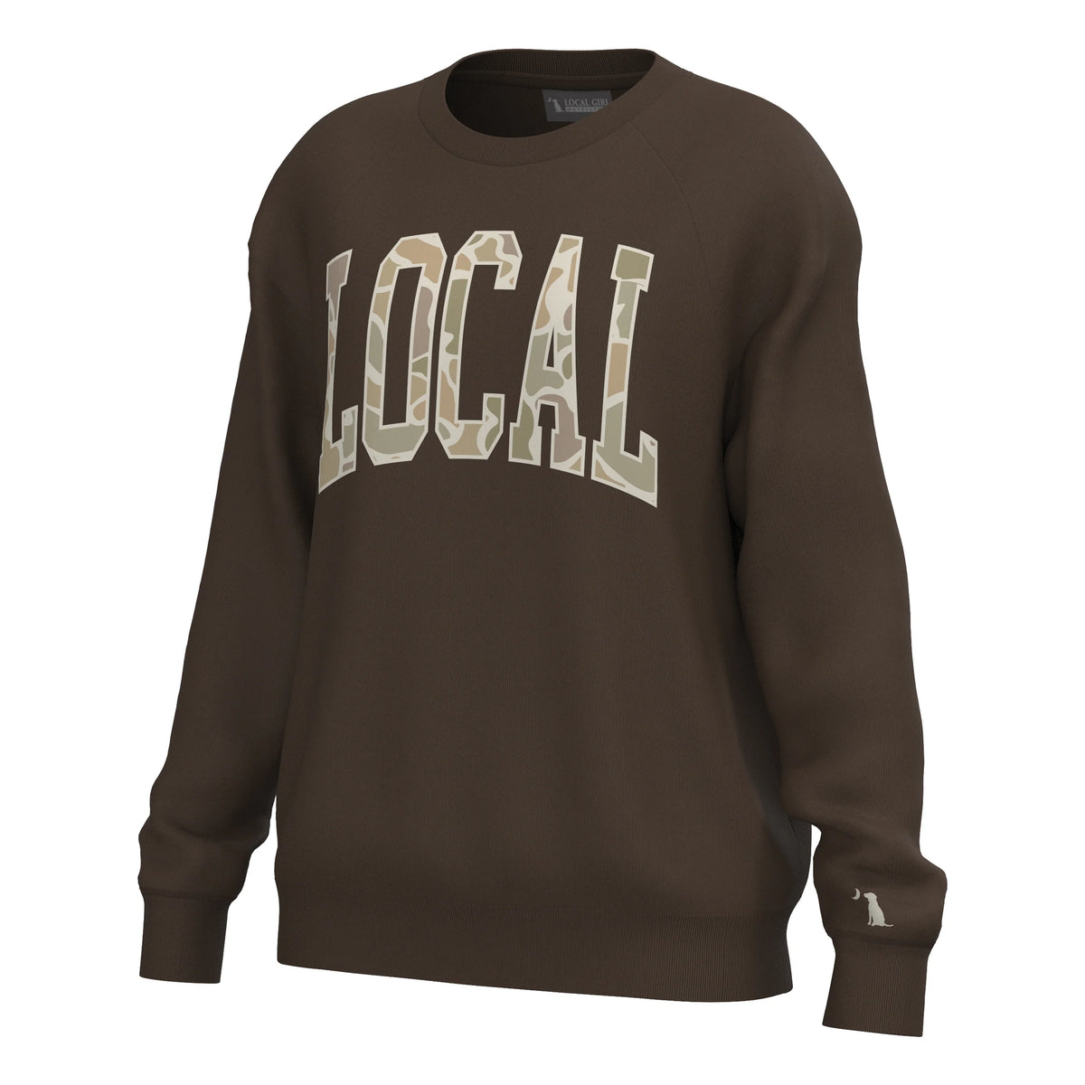 LOCAL GIRL Women's Sweatshirt ESPRESSO / XS Local Girl Crescent Crew L5130024ESO