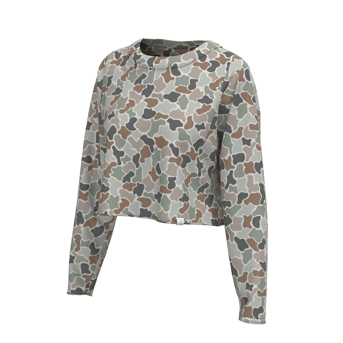 LOCAL GIRL Women's Top FOREST CAMO FLORA / XS Local Girl Boxy Crop Long Sleeve T-Shirt L5112000FC