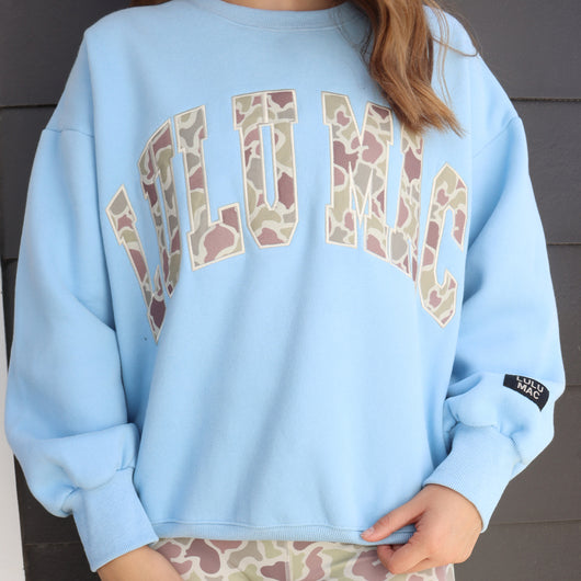 LU LU MAC Women's Top Lulu Mac Camo Sweatshirt