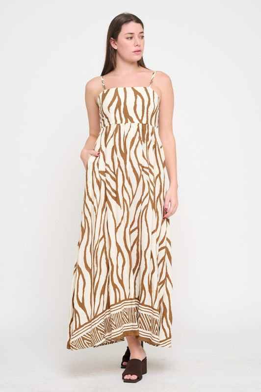 MEET ME IN SANTORINI Women's Dresses Sienna Woodlands Maxi Dress || David's Clothing