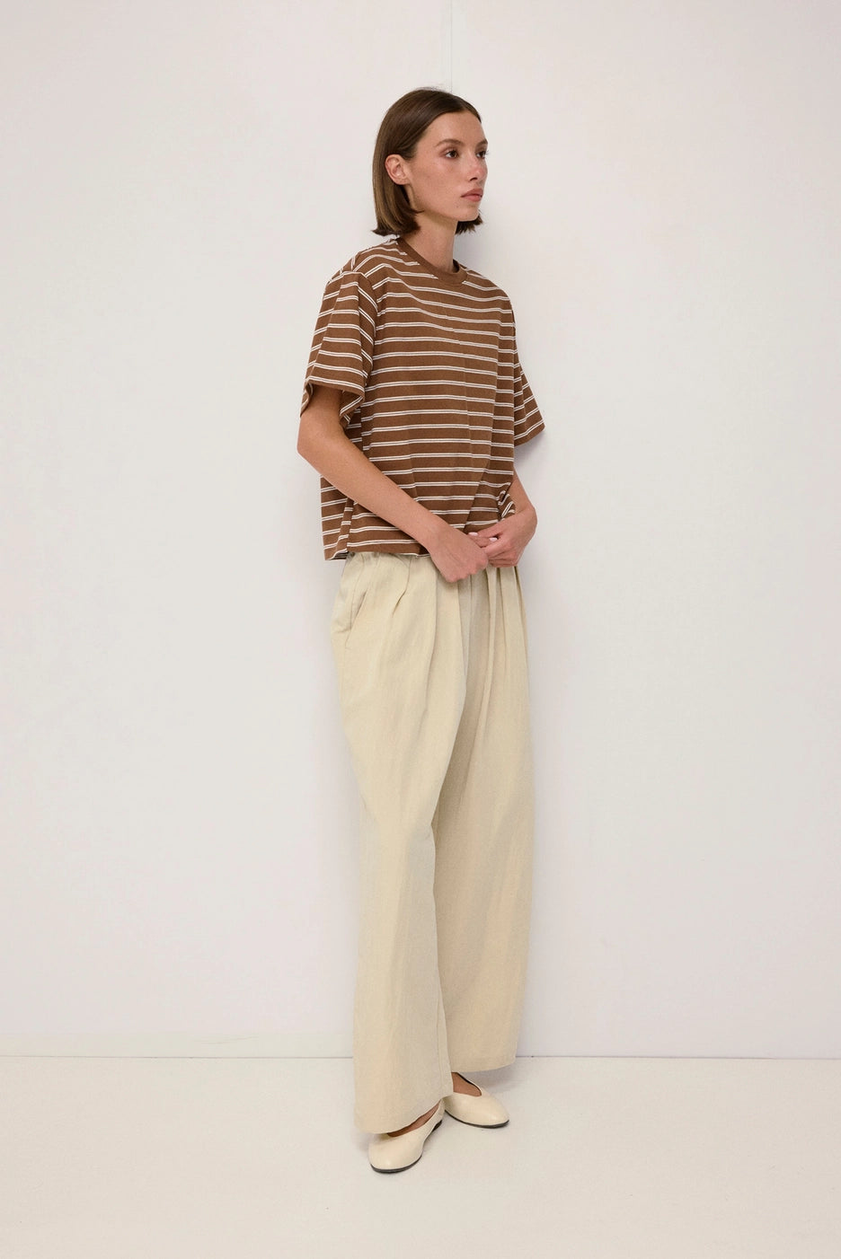 MOD REF CLOTHIN Women's Top Relaxed Striped T-Shirt