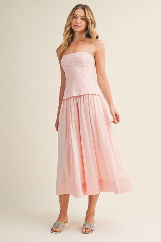 MUSTARD SEED Women's Dresses COTTON C / S Corset Lined Strapless Dress S24840