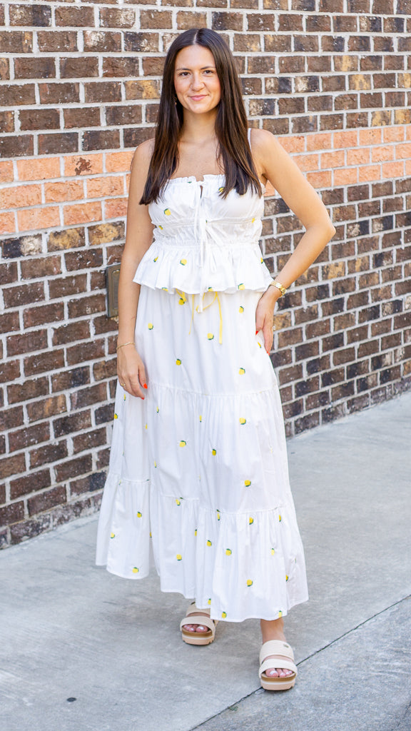 MUSTARD SEED Women's Dresses Tie Front Ruched Embroidered Cami Top || David's Clothing