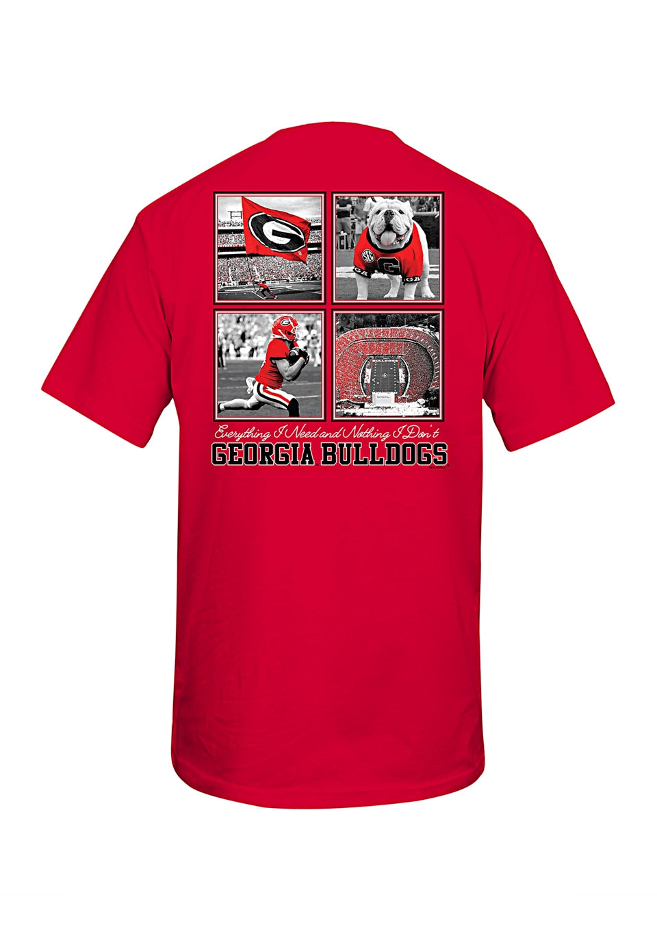 New World Graphics Men's Tees Georgia Bulldogs 4 Boxes Graphic T-Shirt
