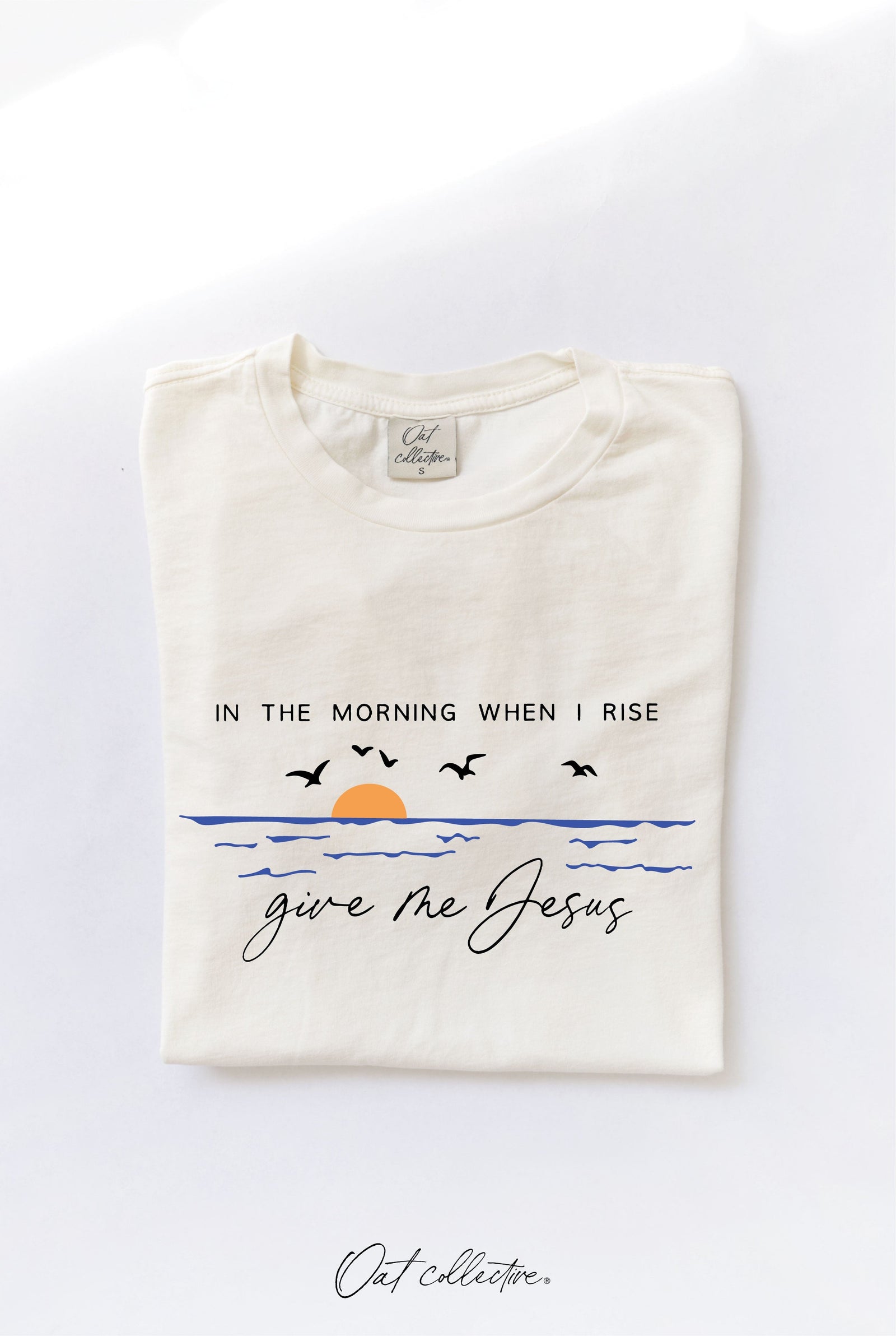 Oat Collective Women's Tee Give Me Jesus Mineral Washed Graphic Tee || David's Clothing