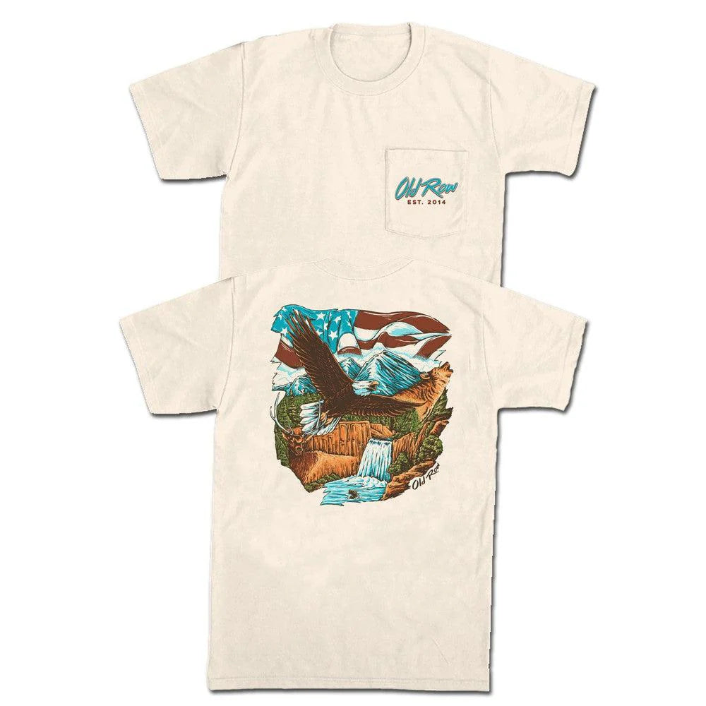 OLD ROW Men's Tees Old Row Outdoors USA Pocket Tee || David's Clothing
