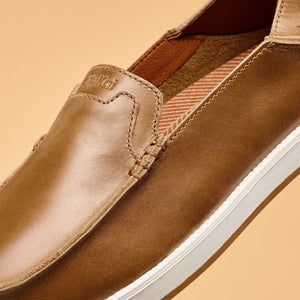 OLUKAI Mens Shoes Olukai Kākaha Nia Men’s Leather Slip-On Shoes || David's Clothing