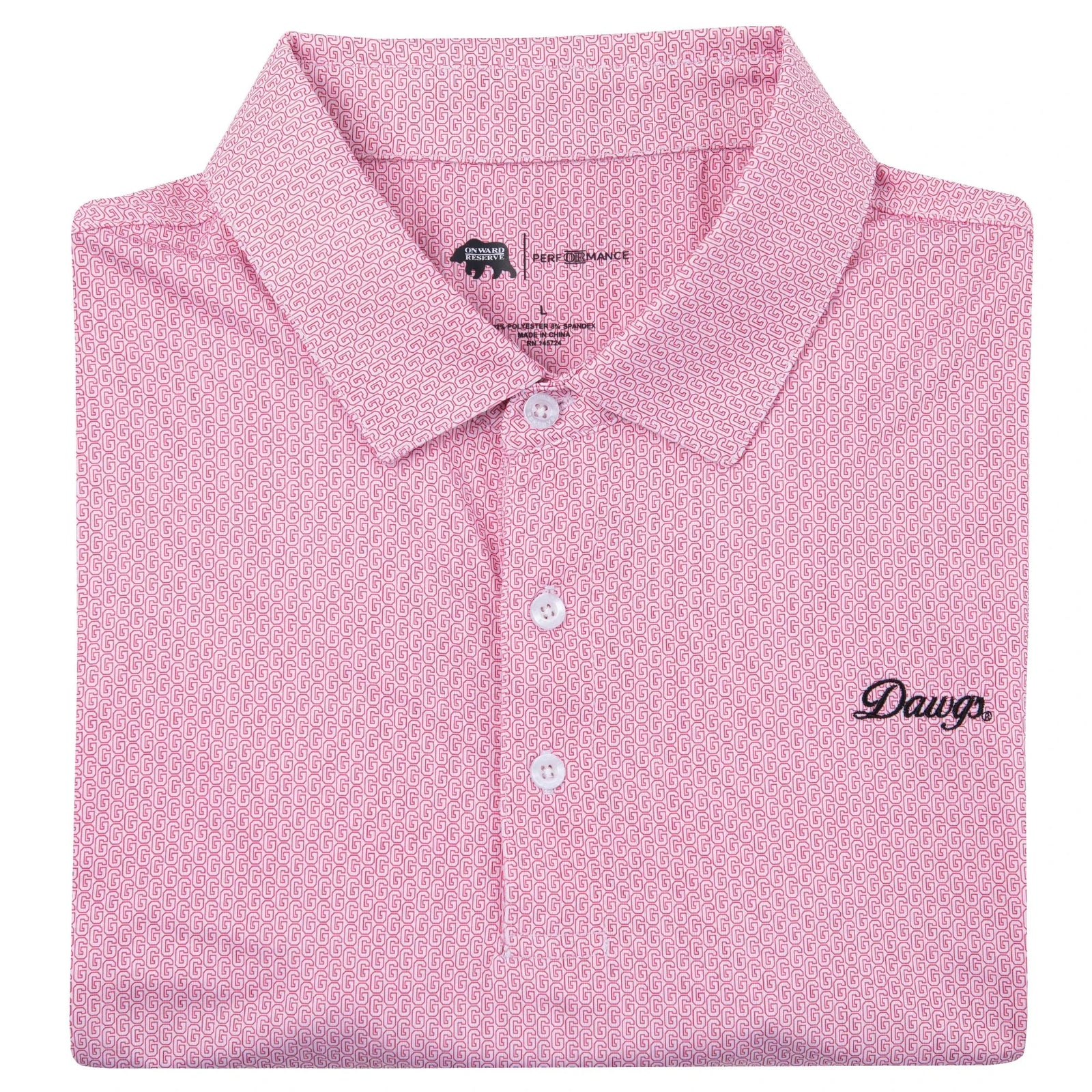 ONWARD RESERVE Men's Polo Onward Reserve Georgia Vintage G Printed Performance Polo