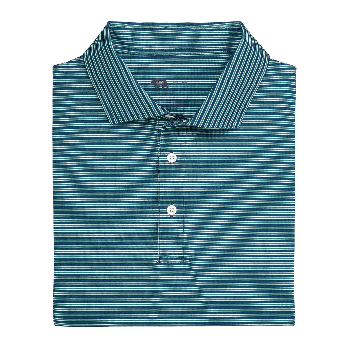 ONWARD RESERVE Men's Polo Onward Reserve Trophy Stripe Performance Pique Polo - Blue Wing Teal