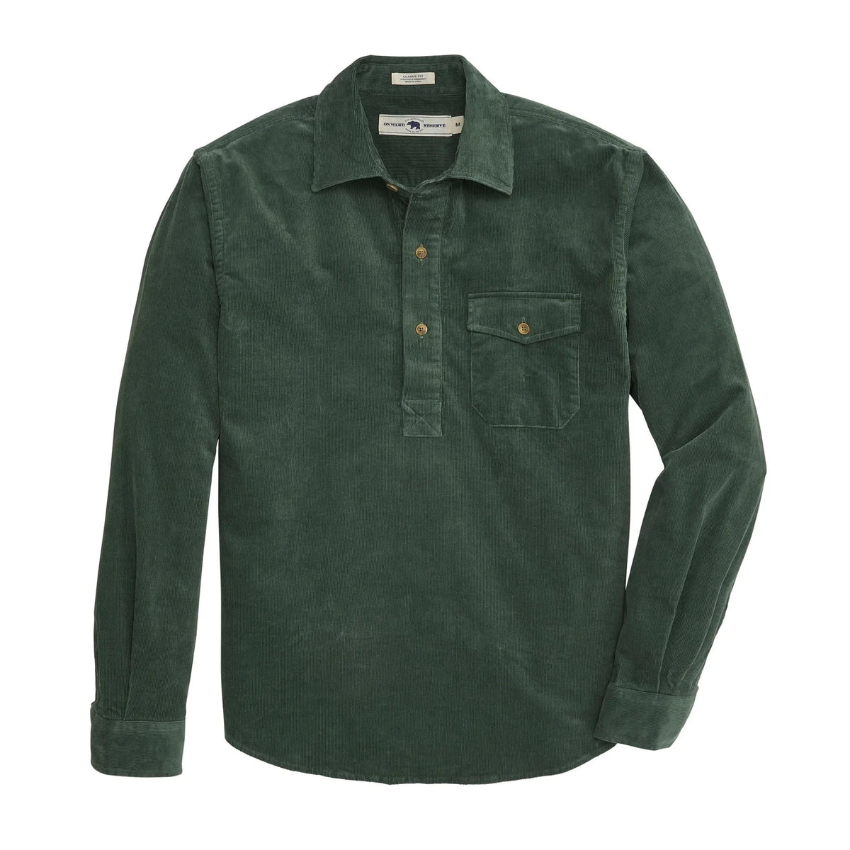 ONWARD RESERVE Men's Sport Shirt Onward Reserve Stretch Cord Half Button Shirt - Dark Forest