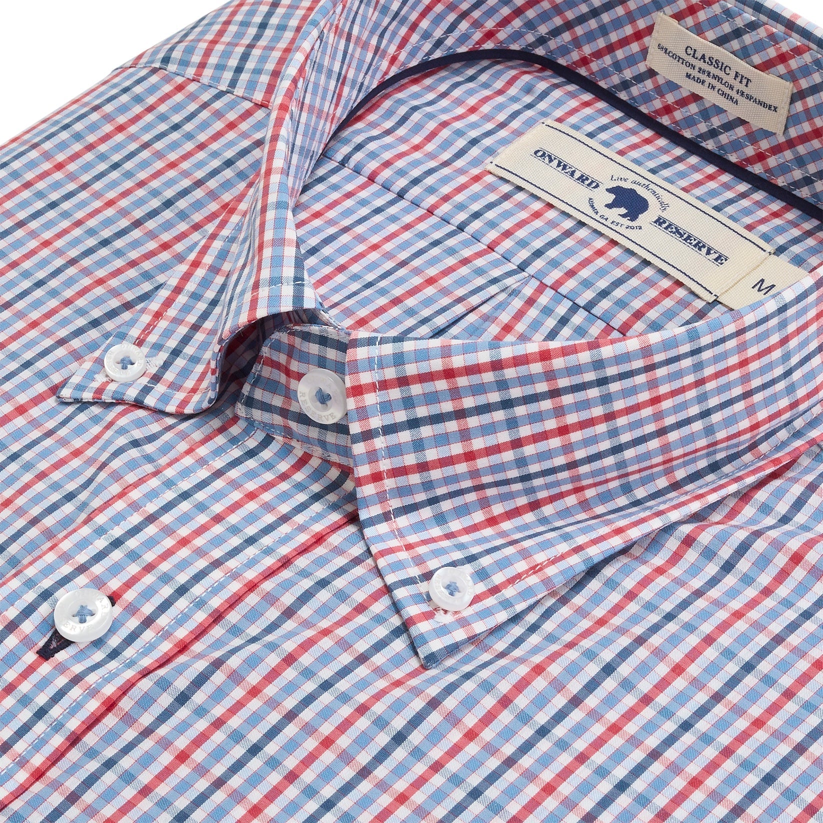 ONWARD RESERVE Men's Sport Shirt Onward Reserve Warden Classic Fit Quad Shirt - Ensign Blue