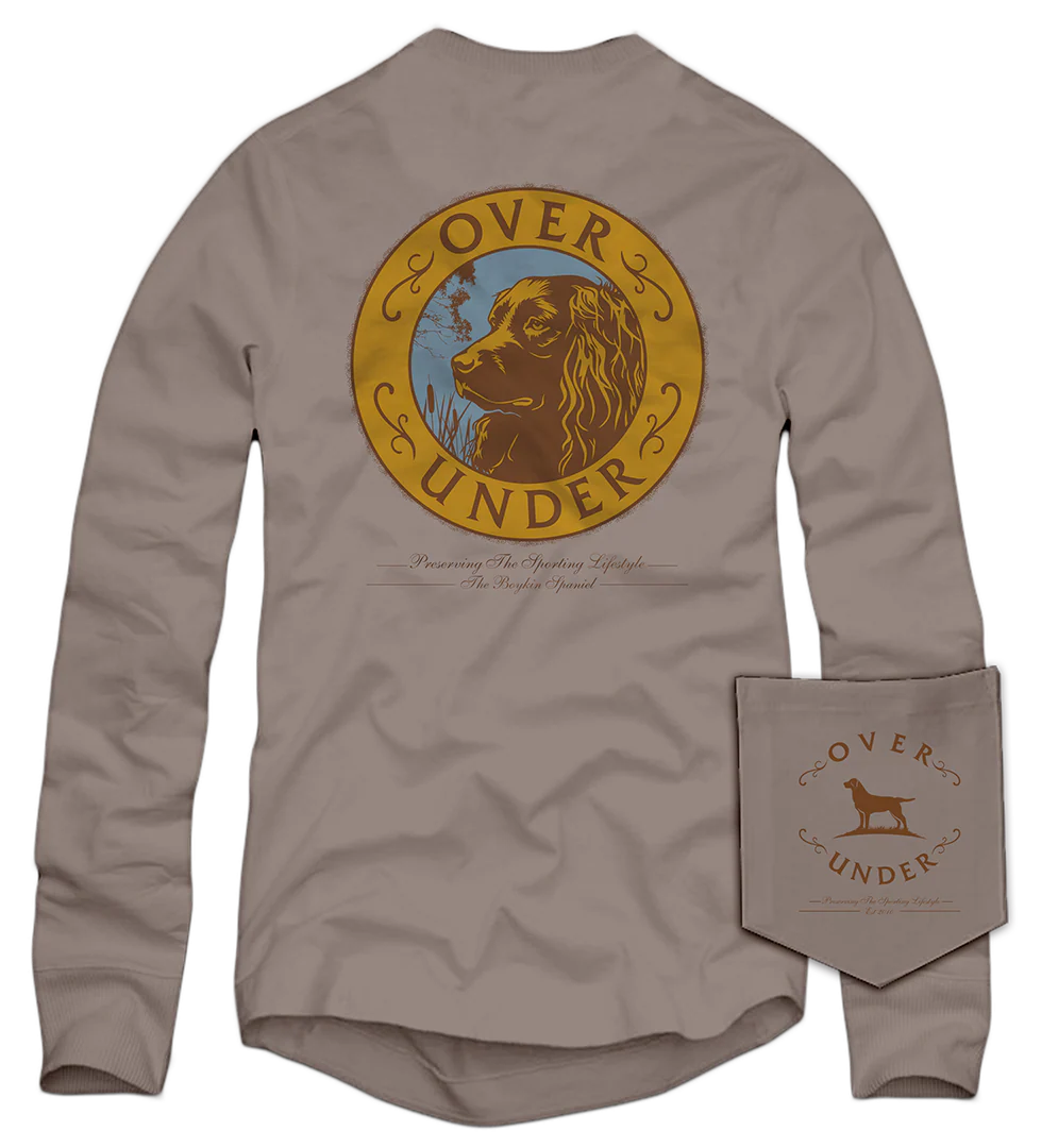OVER UNDER CLOTHING Men's Tees Over Under L/S Boykin Crest T-Shirt Driftwood