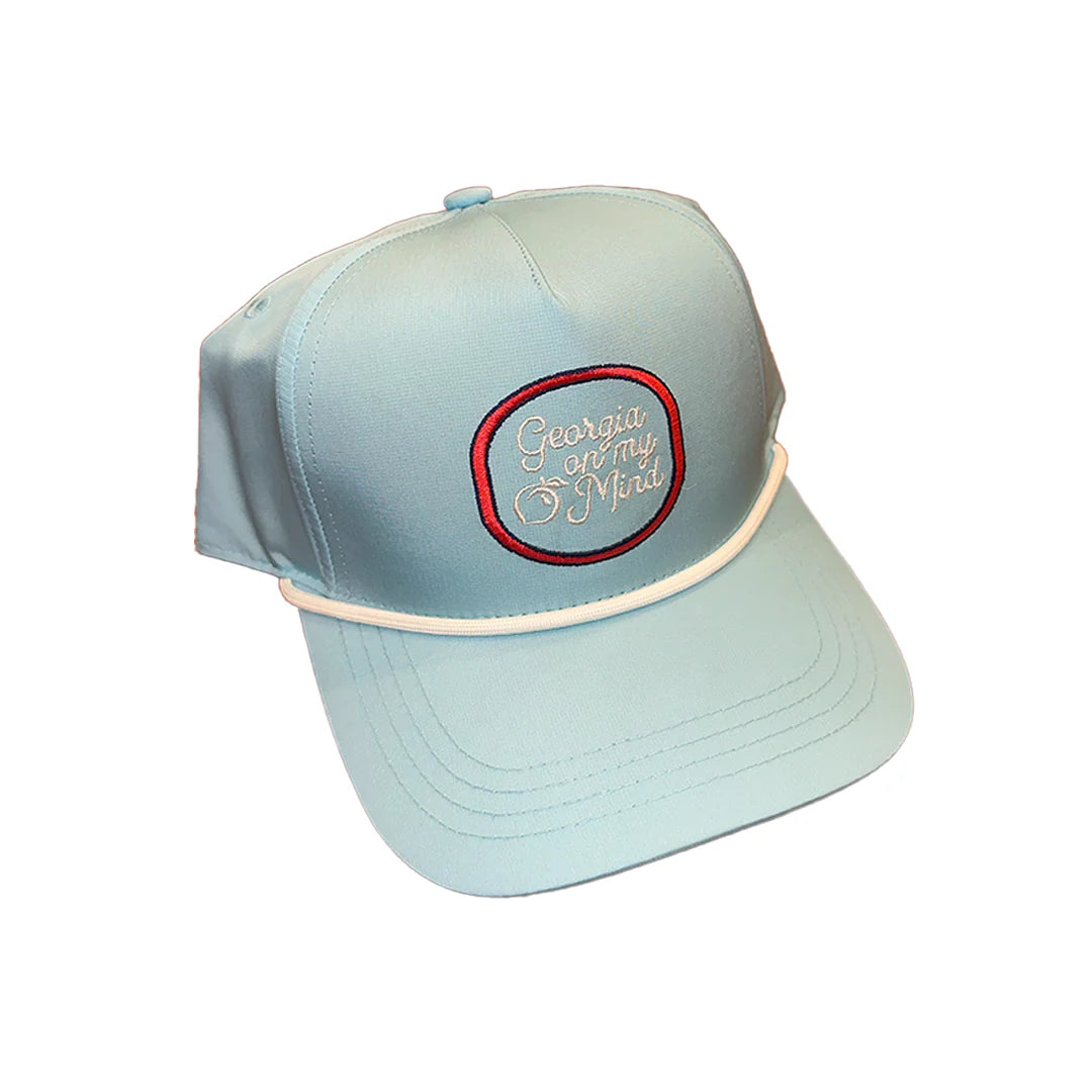 PEACH STATE PRIDE Men's Hats AQUATIC BLUE Peach State Pride Georgia on my Mind 5 Panel Performance Hat ABGOM5PH