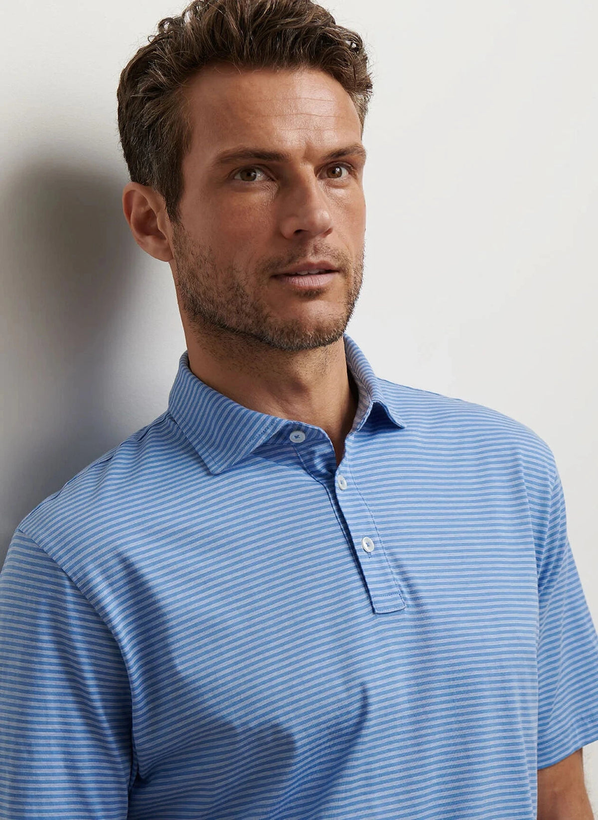 PETER MILLAR Men's Polo Peter Millar Collins Stripe Crown Comfort Cotton Polo