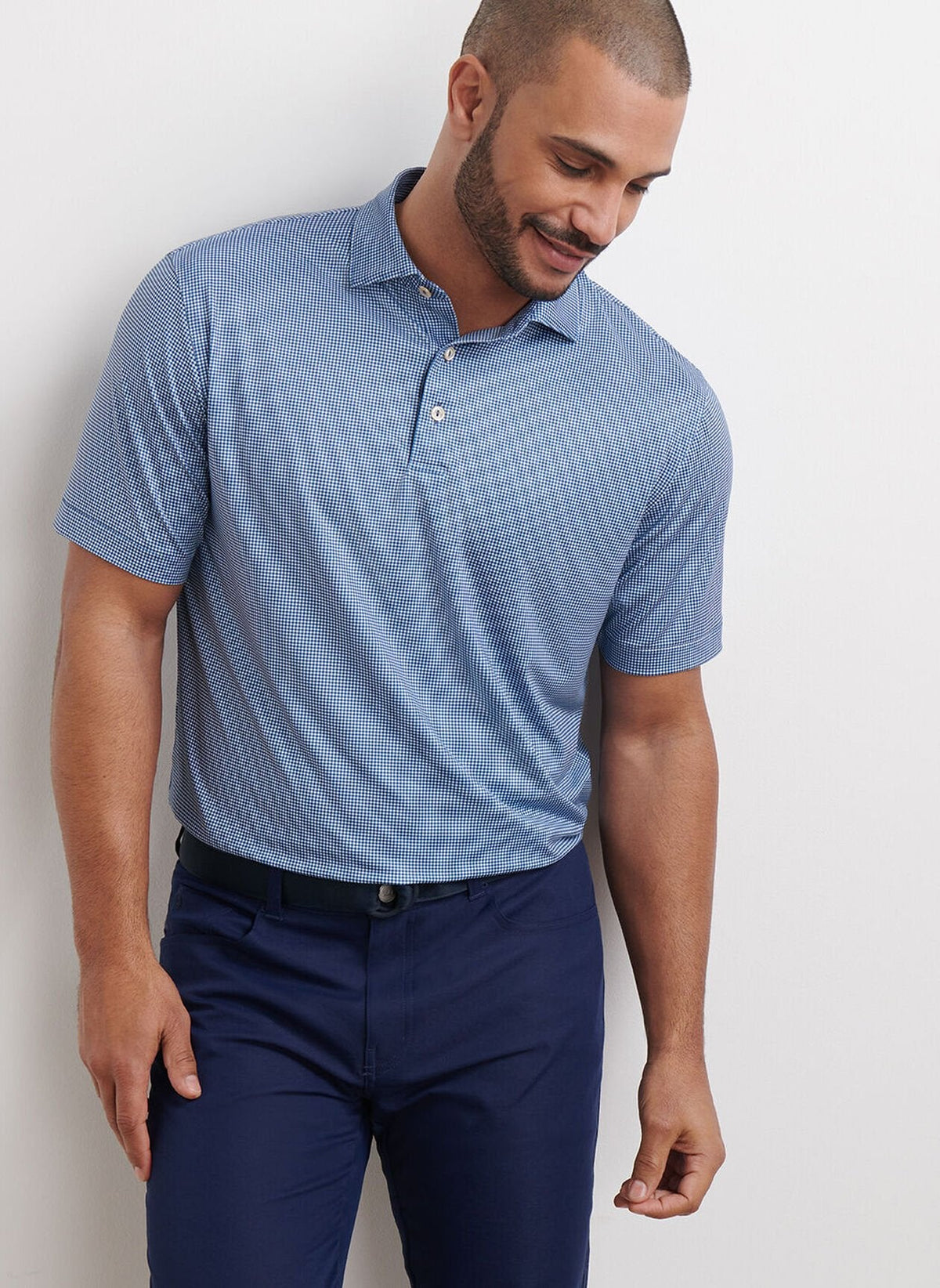 PETER MILLAR Men's Polo Peter Millar Gingham Performance Jersey Polo
